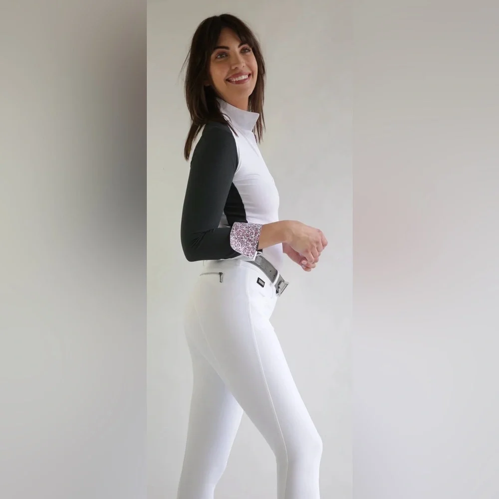 Iago Italia Equestrian Riding Show Breeches, White, Size 24, New With Tags! - Picture 1 of 10